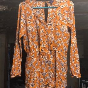 Long sleeve floral romper